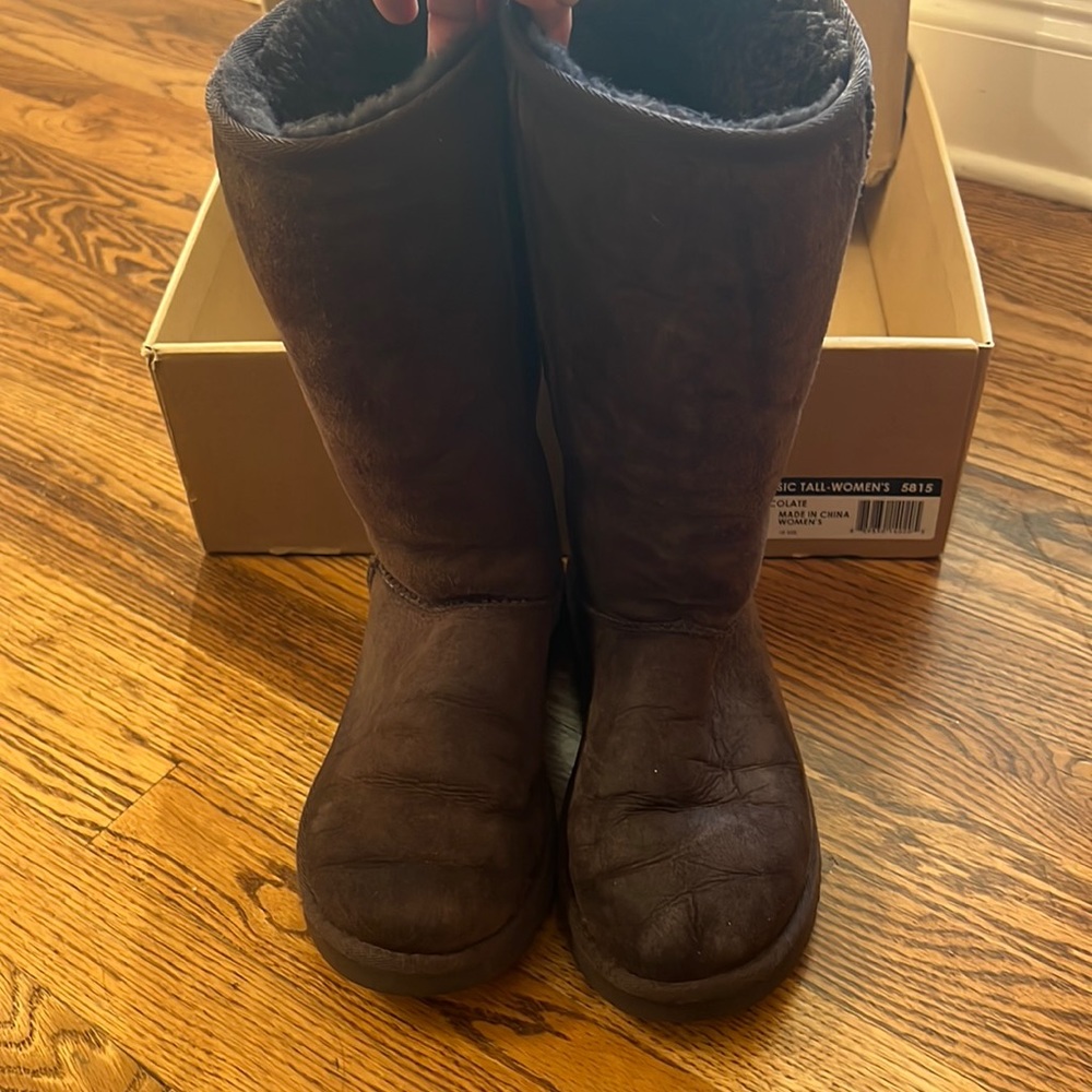 Womens chocolate brown Tall Ugg boots size 7